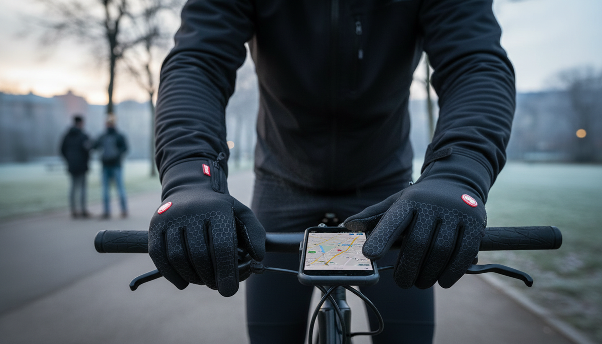 Thermal gloves in use