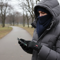 Thermal gloves in use