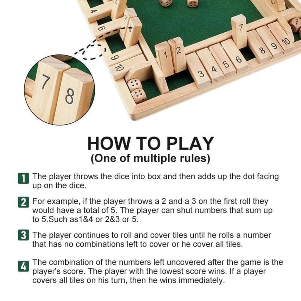 Shut The Box Board Game