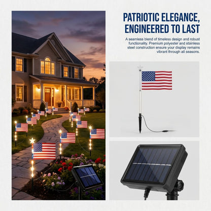 4th of July American Flag Solar Lights