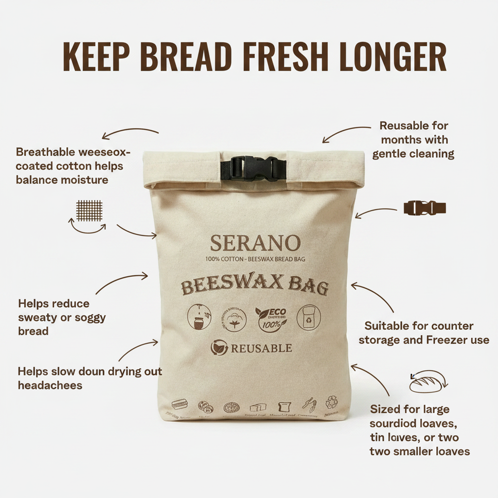 Premium 100% Cotton - Beeswax Bread Bags